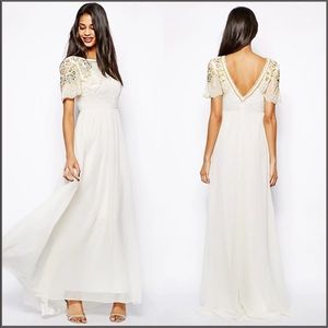 Virgos Lounge Raina Embellished Maxi Dress, White